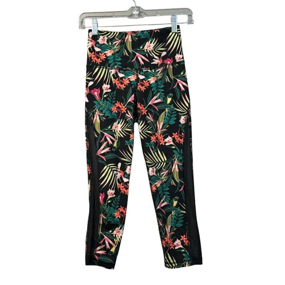 Old Navy Active XS Go Dry Floral Leggings Tropical Beach Athleisure Gym Preppy